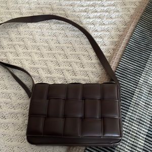 Chocolate brown quilted bag